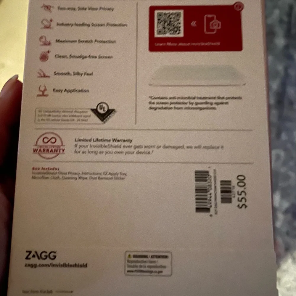 Zagg invisible shield glass screen protector - iPhone 12 Pro Max